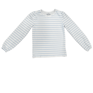 Mae L/S Puff Top - Blue Stripe - Sugar Bee Clothing