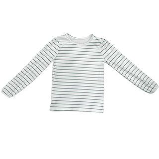 Mae L/S Puff Tee - Green Stripe - Sugar Bee Clothing