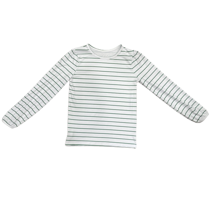 Mae L/S Puff Tee - Green Stripe