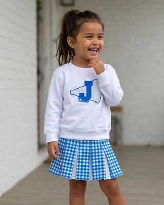 ***PREORDER***2-Piece Long Sleeve Pullover and Skort Set - Royal Blue