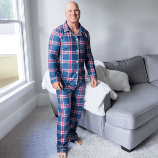 Button Down Pajamas - Winter Plaid Holiday Lounge - Sugar Bee Clothing