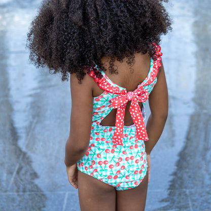 Bow Back Swimsuit - Cherry Jubilee