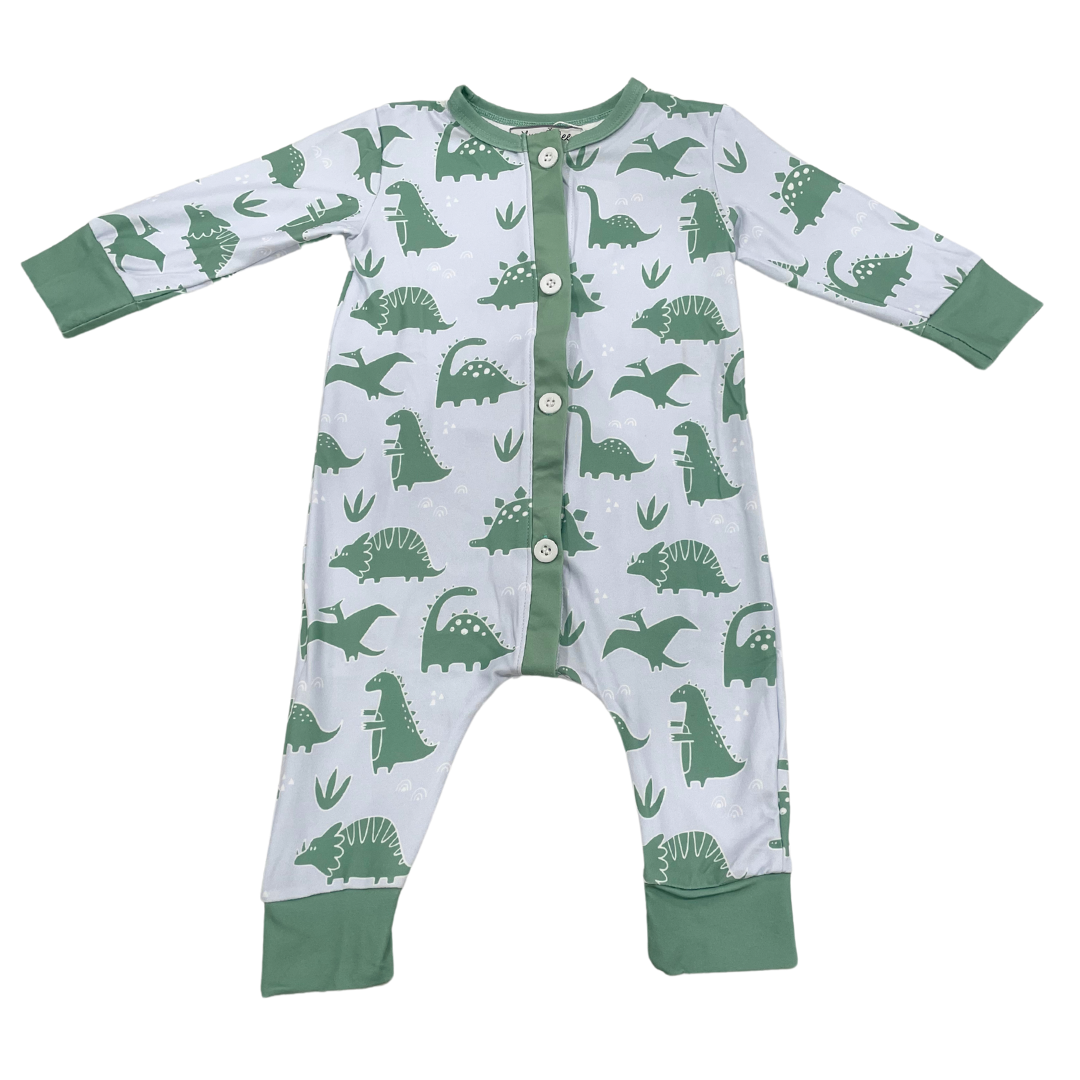 One-piece Buttflap Pajamas - Dino