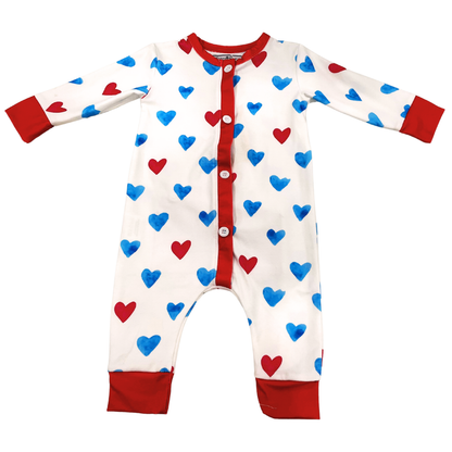 Buttflap Pajamas - Blue Hearts