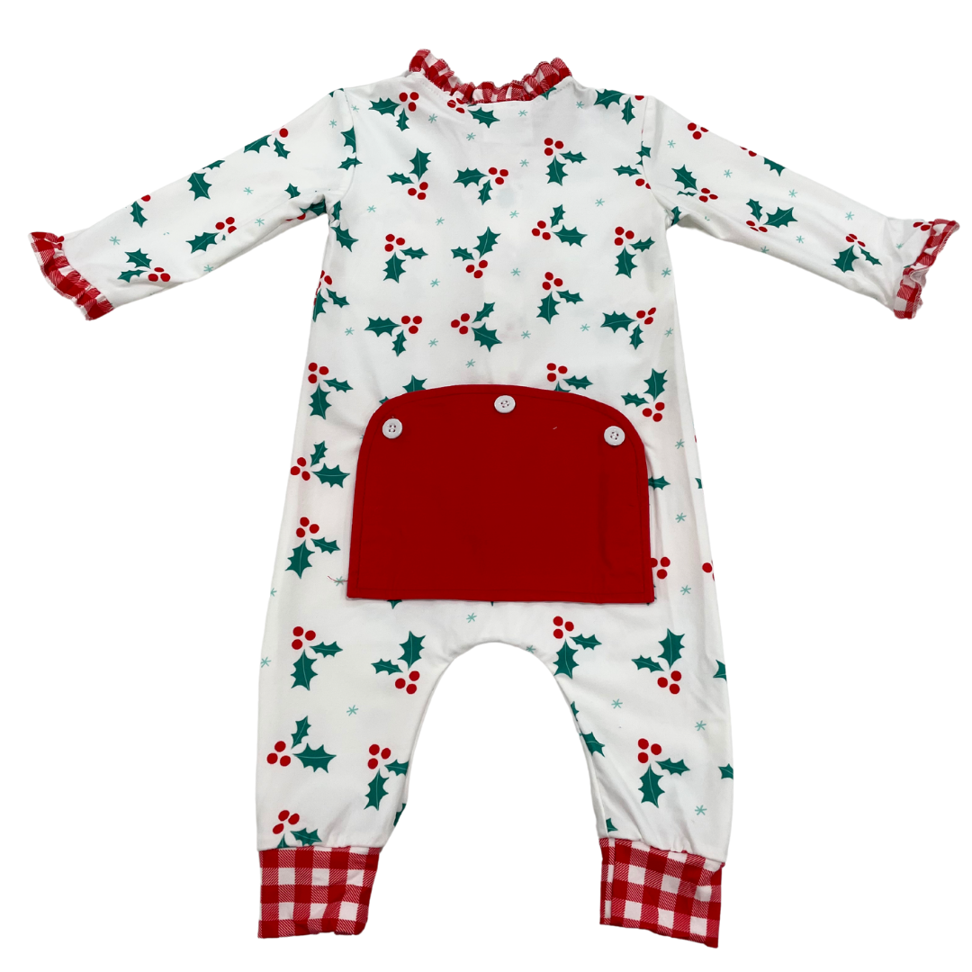 Ruffle Buttflap Pajamas - Bright Hollies