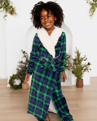 ****PREORDER***Mini Eleanor Fur Trim Robe - Evergreen Heirloom