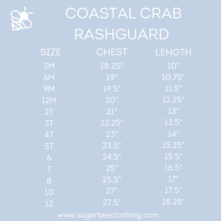 Short Sleeve Rashguard - Coastal Crab - Sugar Bee Clothing