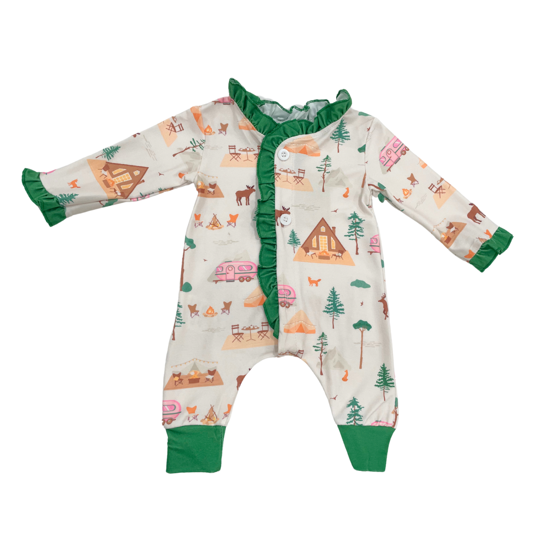 Ruffle Buttflap PJs - Glamping