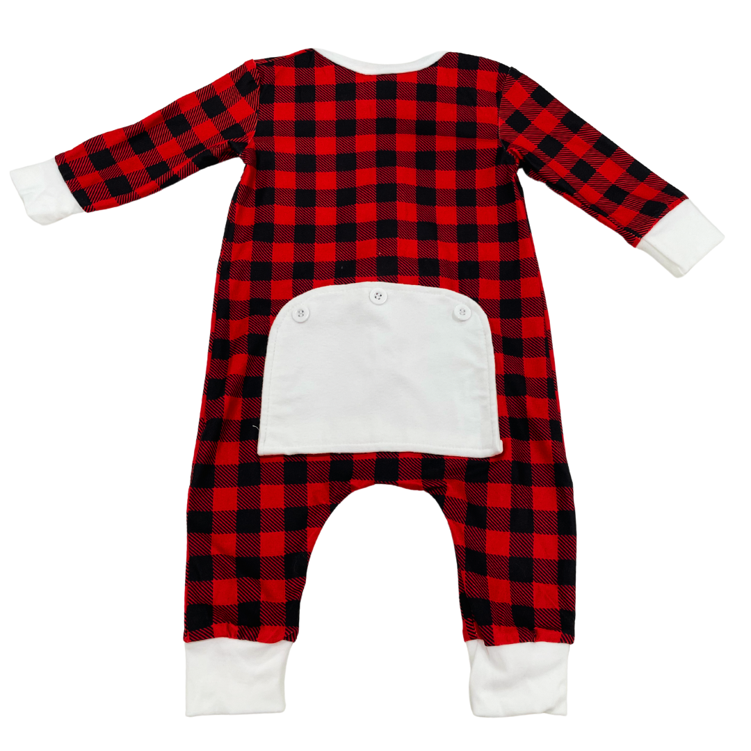 One-piece Buttflap Pajamas - Buffalo Plaid