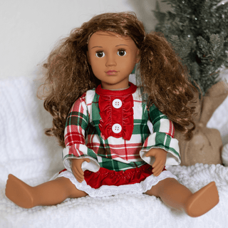 Doll Gown - Christmas Plaid - Sugar Bee Clothing