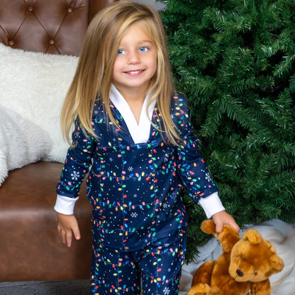 Wide Leg Lounge Set - Christmas Lights Holiday Lounge