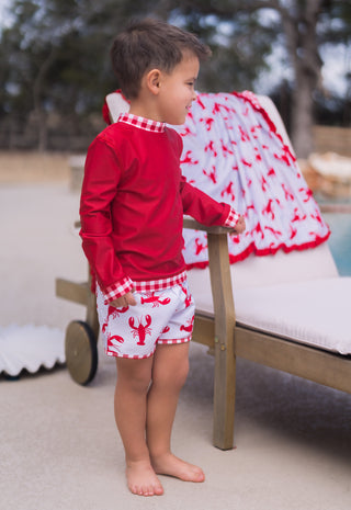 Rashguard - Red Gingham - Sugar Bee Clothing