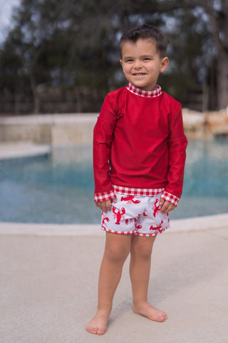 Rashguard - Red Gingham - Sugar Bee Clothing