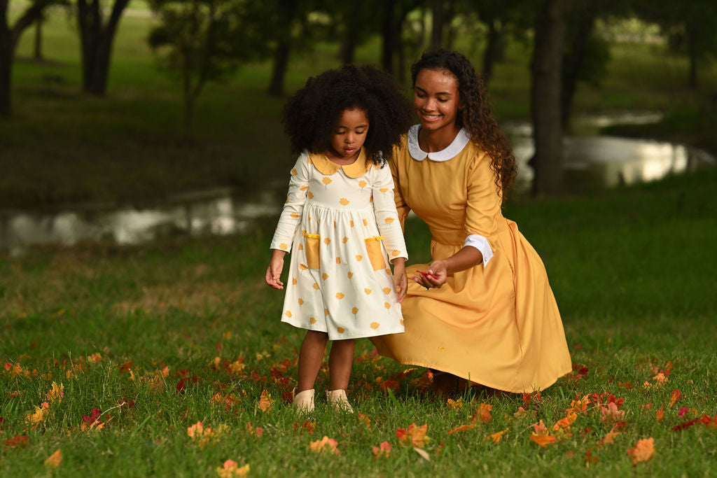 Claire Twirl Dress - Golden Flowers