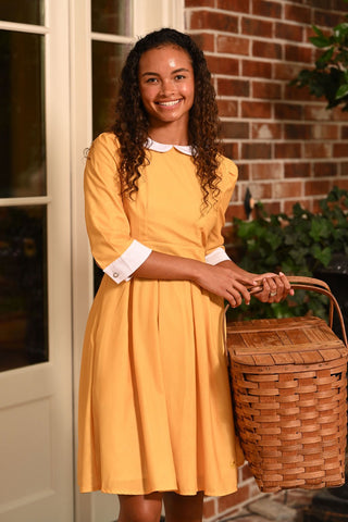 Mabel Peter Pan Dress - Amber - Sugar Bee Clothing