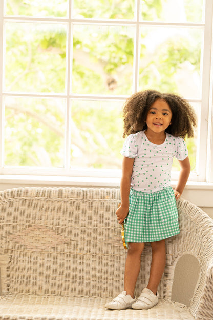 Pocket Skort - Green Gingham