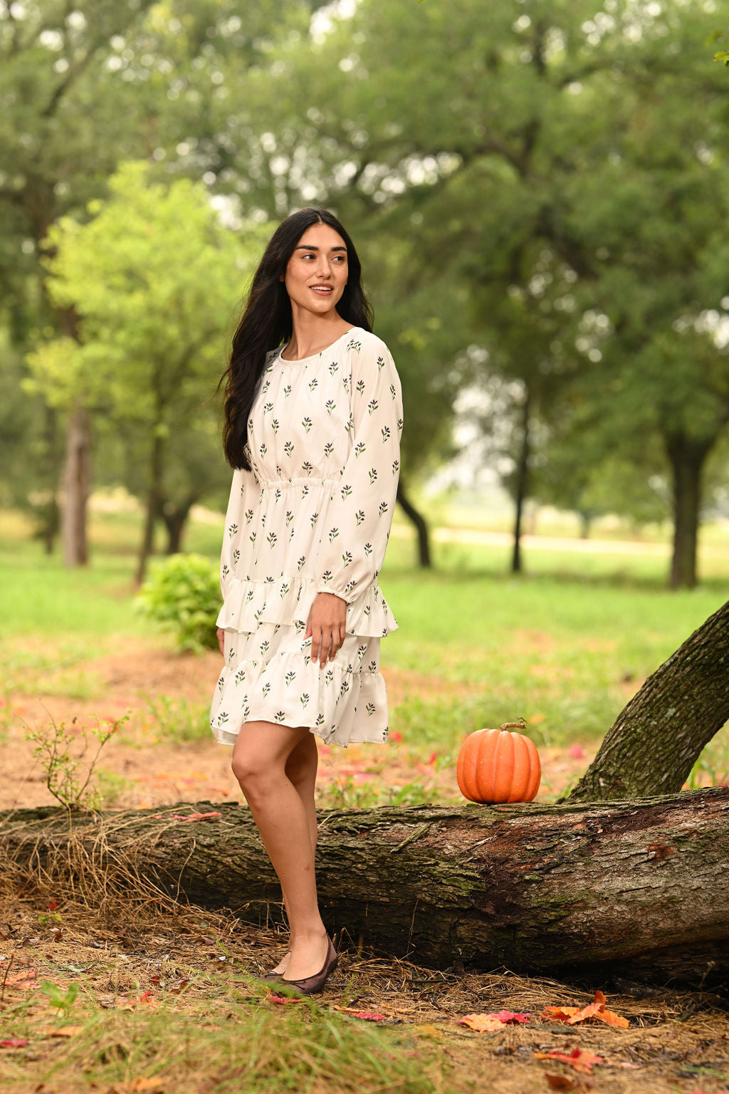 Charlotte Ruffle Tier Dress - Earthy Floral