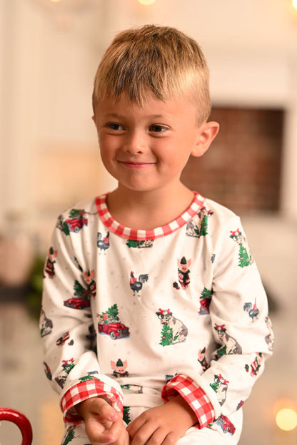 Buttflap Pajamas - Christmas On The Farm Holiday Lounge