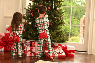 Ruffle Buttflap Pajamas - Christmas Plaid Holiday Lounge - Sugar Bee Clothing