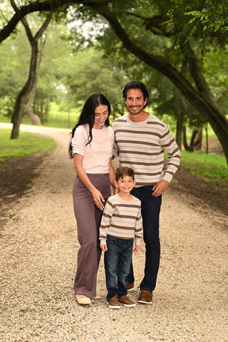 Tucker Crew Sweater - Preppy Stripe - Sugar Bee Clothing