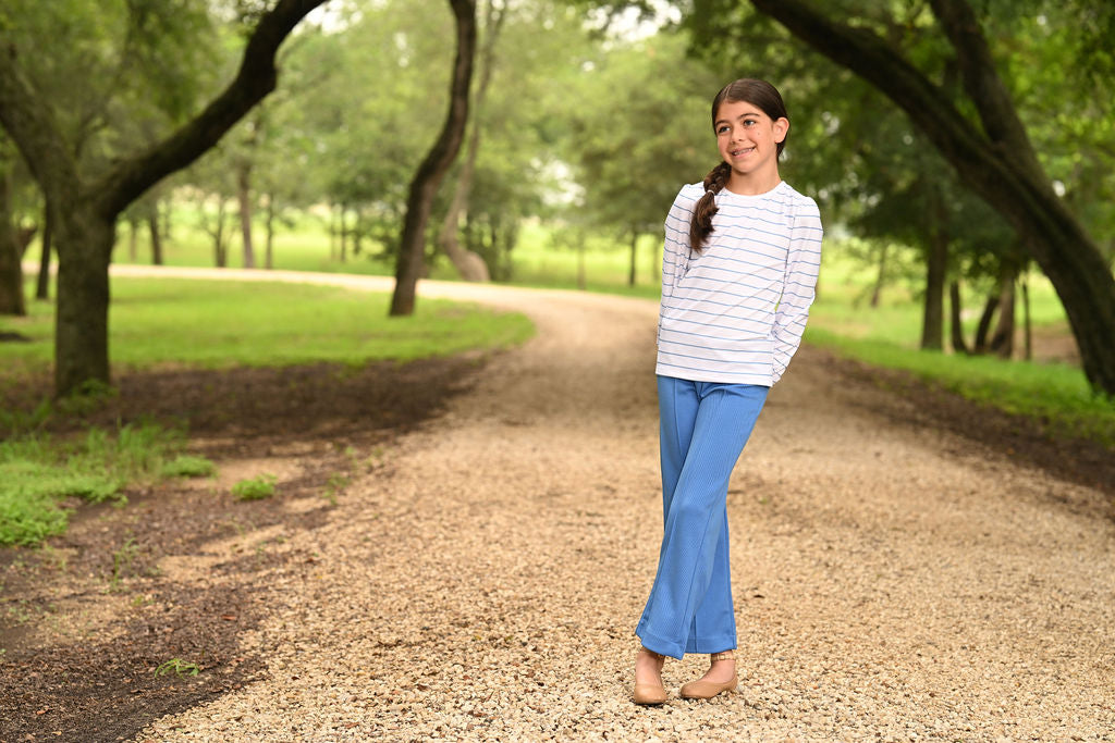 Mini Darbie Wide Leg Pant - Blue