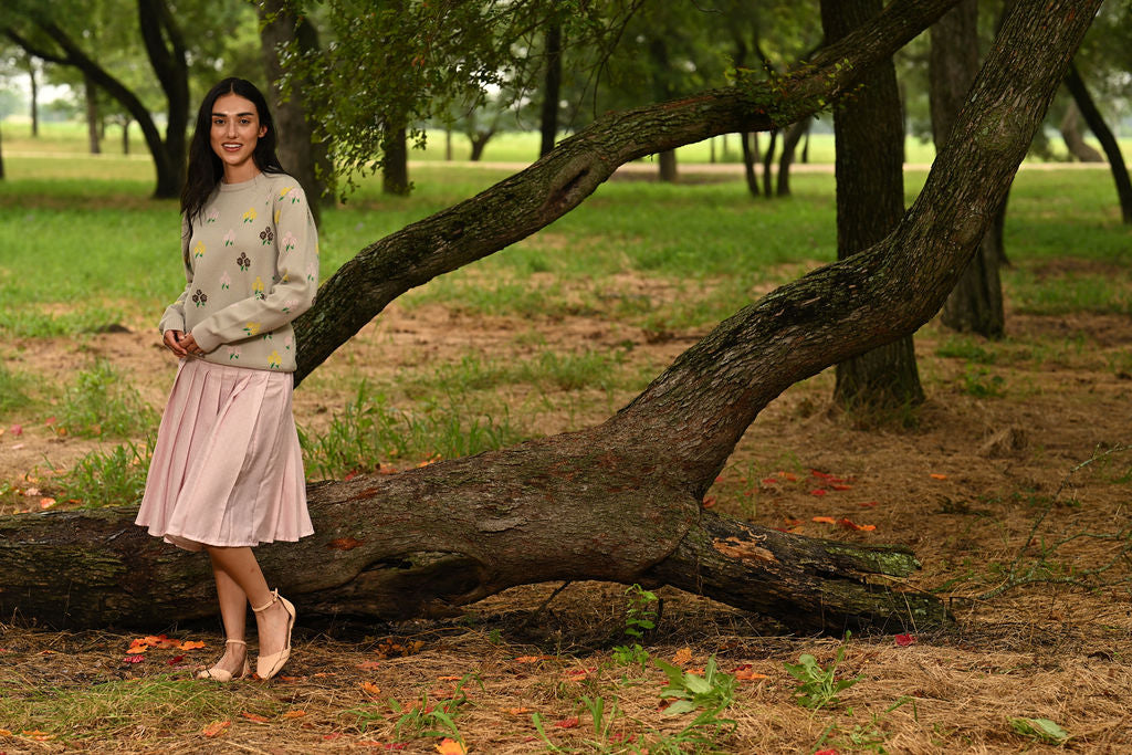 Grace Pleated Skirt - Pink+