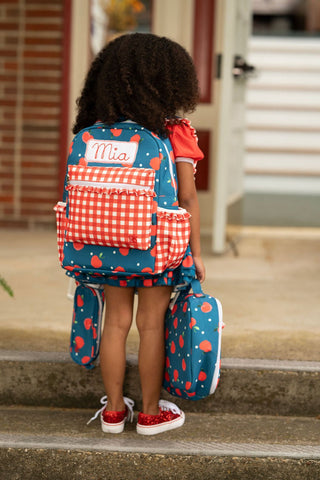 Backpack - Apples on Navy - Sugar Bee Clothing