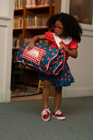 Nap Mat - Apples on Navy - Sugar Bee Clothing