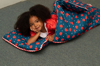 Nap Mat - Apples on Navy - Sugar Bee Clothing