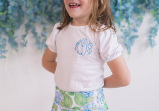 Taylor Ruffle Tennis Skirt - Blue Hydrangeas - Sugar Bee Clothing