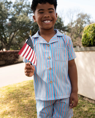 Craig Woven Short Set - USA Stripes - Sugar Bee Clothing