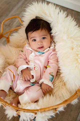 One - Piece Ruffle Buttflap Pajamas - Girls Fishing - Sugar Bee Clothing