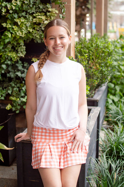 Pleated Tennis Skirt - Orangeade Gingham