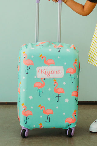 Luggage Cover - Royal Flamingos - Sugar Bee Clothing