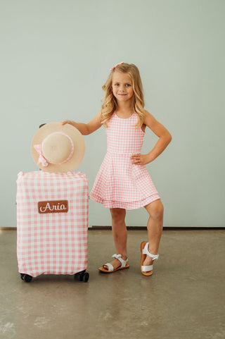 Luggage Cover - Pink Gingham - Sugar Bee Clothing