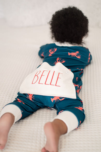 Ruffle Buttflap Pajamas - Navy Crawfish