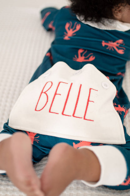 Ruffle Buttflap Pajamas - Navy Crawfish