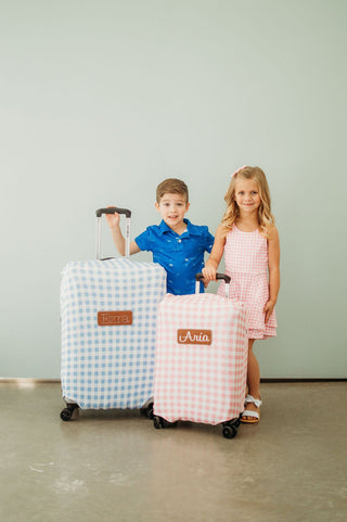 Luggage Cover - Blue Gingham - Sugar Bee Clothing