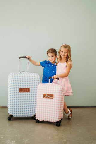 Luggage Cover - Pink Gingham - Sugar Bee Clothing