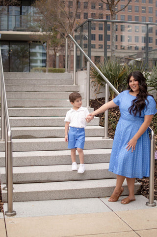 June Dress - French Blue - Sugar Bee Clothing