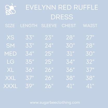 Evelyn - Holiday Red Long Sleeve Ruffle Dress