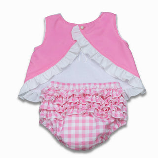 Peter Pan Swing Back Bloomer Set - Pink Gingham - Sugar Bee Clothing