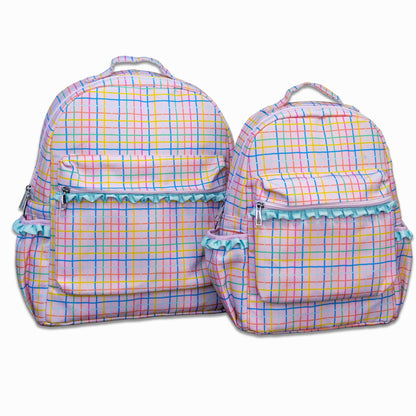 Backpack - Pink Plaid - Sugar Bee Clothing