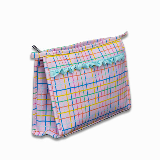 Pencil Bag - Pink Plaid - Sugar Bee Clothing