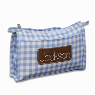Pencil Bag - Blue Gingham - Sugar Bee Clothing