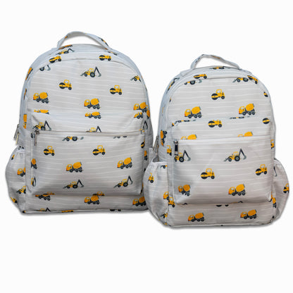 Backpack - Construction on Grey - Sugar Bee Clothing