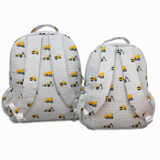Backpack - Construction on Grey - Sugar Bee Clothing