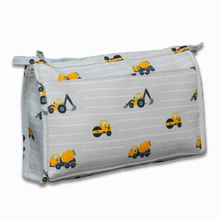 Pencil Bag - Construction On Grey - Sugar Bee Clothing