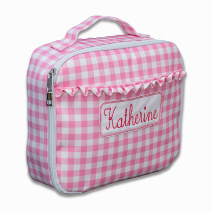 Lunch Bag - Pink Gingham - Sugar Bee Clothing