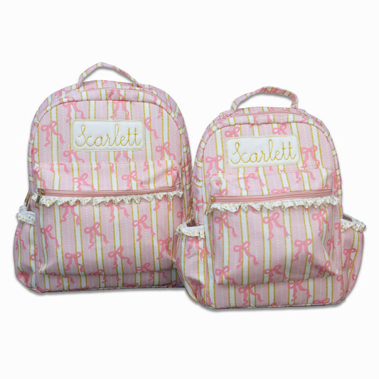Backpack - Pink Bows - Sugar Bee Clothing
